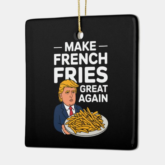 Donald Trump 2024 maakt Franse Fry weer geweldig Keramisch Ornament (Links)