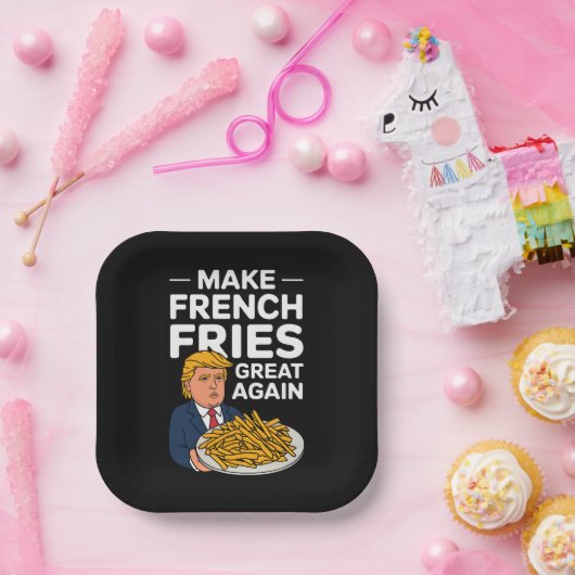 Donald Trump 2024 maakt Franse Fry weer geweldig Papieren Bordje (Feest)