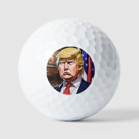 Donald Trump 2024 Meme stijl Golfbal Golfballen (Voorkant)