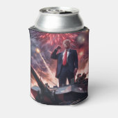 Donald Trump 2024 Militaire Held Pro-Trump Grappig Blikjeskoeler (Blikje Achterkant)