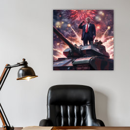 Donald Trump 2024 Militaire Held Pro-Trump Grappig Poster