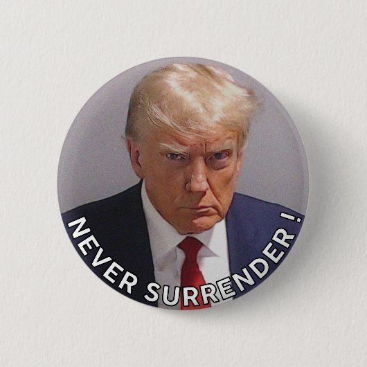 Donald Trump 2024 Mugshot Nooit Overgave Ronde Button 5,7 Cm (Voorkant)