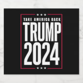 Donald Trump 2024 Neem Amerika terug Bier Etiket (Enkel label)