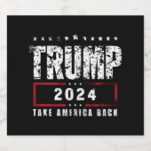 Donald Trump 2024 Neem Amerika terug Bier Etiket (Enkel label)