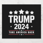 Donald Trump 2024 Neem Amerika terug Bier Etiket (Enkel label)