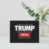 Donald Trump 2024 Neem Amerika terug Briefkaart (Staand voorkant)
