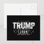 Donald Trump 2024 Neem Amerika terug Briefkaart (Voorkant / Achterkant)