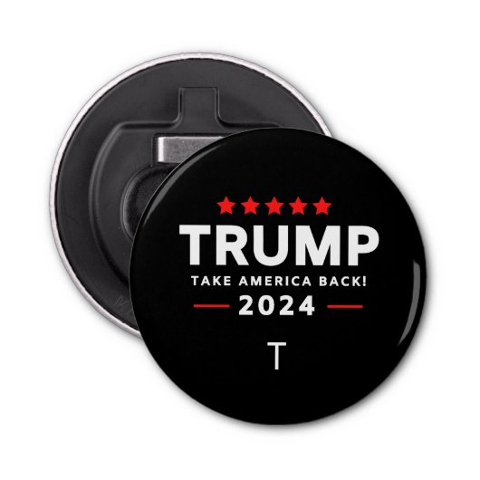 Donald Trump 2024 Neem Amerika terug Button Flesopener (Voorkant)