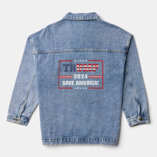 Donald Trump 2024 Neem Amerika terug Denim Jacket (Achterkant)