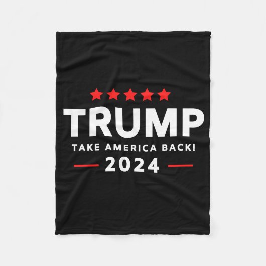 Donald Trump 2024 Neem Amerika Terug Fleece Deken (Voorkant)