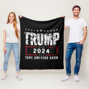Donald Trump 2024 Neem Amerika terug Fleece Deken
