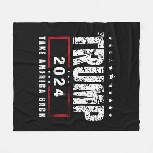 Donald Trump 2024 Neem Amerika terug Fleece Deken (Voorkant (Horizontaal))