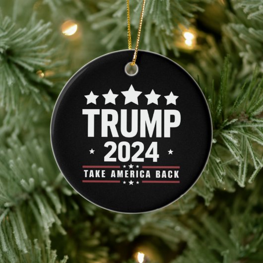 Donald Trump 2024 Neem Amerika terug Keramisch Ornament (Boom)