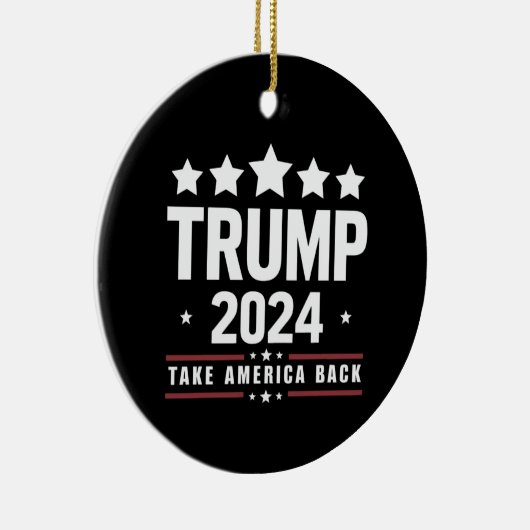 Donald Trump 2024 Neem Amerika terug Keramisch Ornament (Rechts)