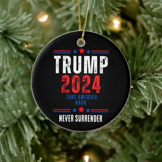Donald Trump 2024 Neem Amerika terug Keramisch Ornament (Boom)