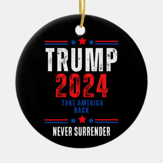 Donald Trump 2024 Neem Amerika terug Keramisch Ornament (Voorkant)