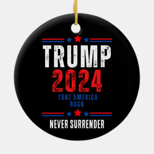 Donald Trump 2024 Neem Amerika terug Keramisch Ornament (Achterkant)