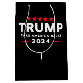 Donald Trump 2024 Neem Amerika terug Medium Cadeauzakje (Voorkant)