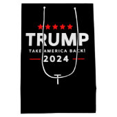 Donald Trump 2024 Neem Amerika terug Medium Cadeauzakje (Achterkant)