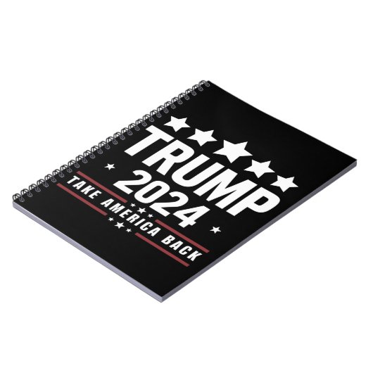 Donald Trump 2024 Neem Amerika terug Notitieboek (Linkerzijde)