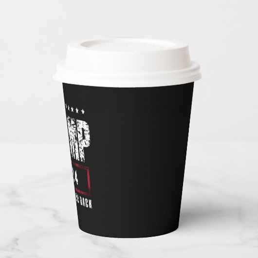 Donald Trump 2024 Neem Amerika terug Papieren Bekers (Links)