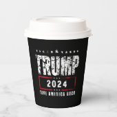 Donald Trump 2024 Neem Amerika terug Papieren Bekers (Voorkant)