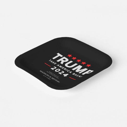 Donald Trump 2024 Neem Amerika terug Papieren Bordje (Gebogen)