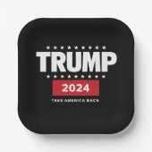 Donald Trump 2024 Neem Amerika terug Papieren Bordje (Voorkant)