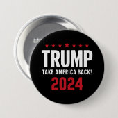 Donald Trump 2024 Neem Amerika terug Ronde Button 7,6 Cm (Voorkant /achterkant)