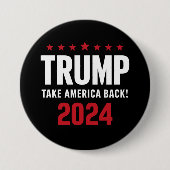 Donald Trump 2024 Neem Amerika terug Ronde Button 7,6 Cm (Voorkant)