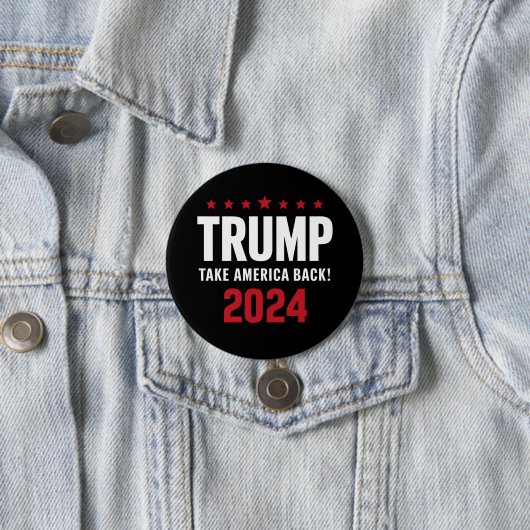 Donald Trump 2024 Neem Amerika terug Ronde Button 7,6 Cm (In situ)