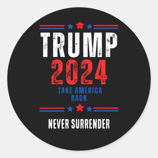 Donald Trump 2024 Neem Amerika terug Ronde Sticker (Voorkant)