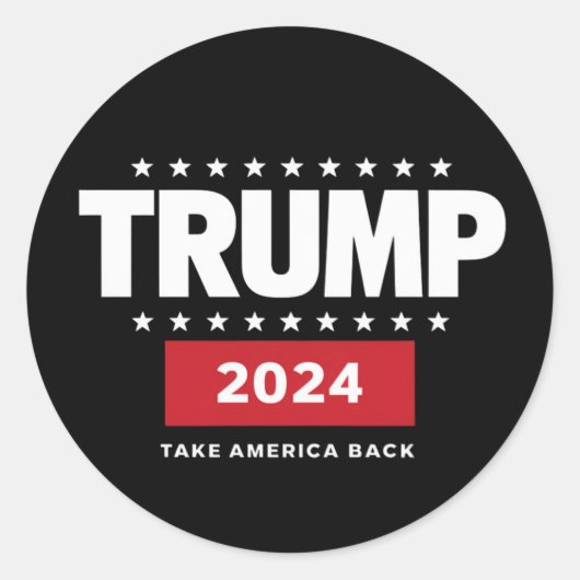 Donald Trump 2024 Neem Amerika terug Ronde Sticker (Voorkant)