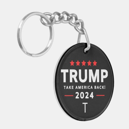 Donald Trump 2024 Neem Amerika terug Sleutelhanger (Voorkant Links)