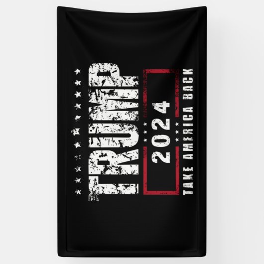 Donald Trump 2024 Neem Amerika terug Spandoek (Verticaal)