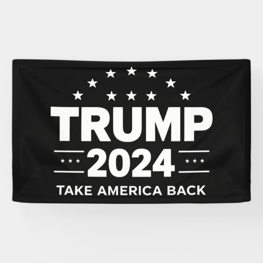 Donald Trump 2024 Neem Amerika terug Spandoek (Horizontaal)