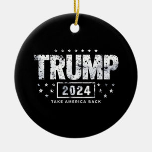 Donald Trump 2024 Neem Amerika Terug Verkiezing  Keramisch Ornament