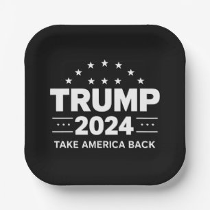 Donald Trump 2024 Neem Amerika Terug Verkiezing Papieren Bordje