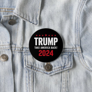 Donald Trump 2024 Neem Amerika Terug Verkiezing Ronde Button 7,6 Cm