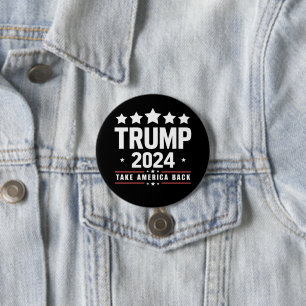 Donald Trump 2024 Neem Amerika Terug Verkiezing Ronde Button 7,6 Cm