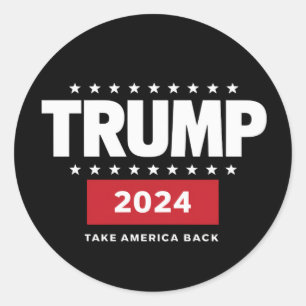 Donald Trump 2024 Neem Amerika Terug Verkiezing  Ronde Sticker