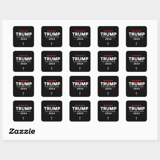 Donald Trump 2024 Neem Amerika terug Vierkante Sticker (Vel)