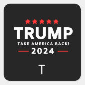 Donald Trump 2024 Neem Amerika terug Vierkante Sticker (Voorkant)