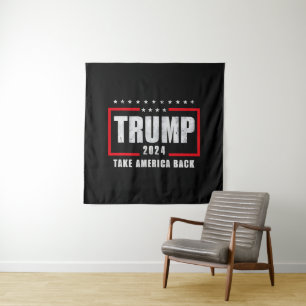 Donald Trump 2024 Neem Amerika terug Wandkleed