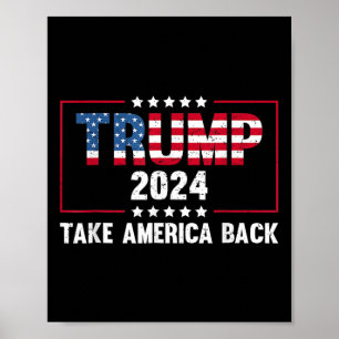 Donald Trump 2024 neemt Amerika terug Retro Poster
