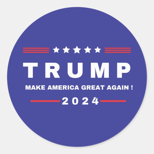 Donald Trump 2024 neemt Amerika weer terug Ronde Sticker (Voorkant)