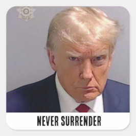 Donald Trump 2024 nooit overgeven Vierkante Sticker