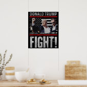 Donald Trump 2024 overleefde schot op verkiezingsb Poster (Keuken)