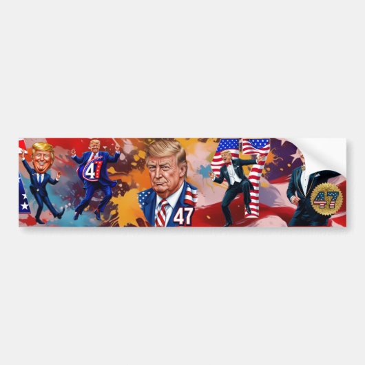 Donald Trump 2024 Presidential 47 Winnaar Bumpersticker (Voorkant)