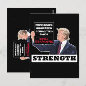 Donald Trump 2024 Presidential Strength Winning Briefkaart (Voorkant / Achterkant)